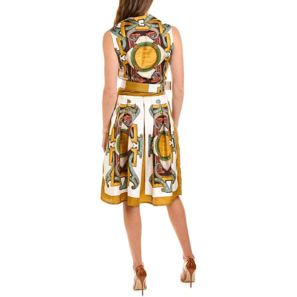 Samantha Sung Womens  Audrey 3 Silk Shirtdress, Brown - Picture 2 of 4